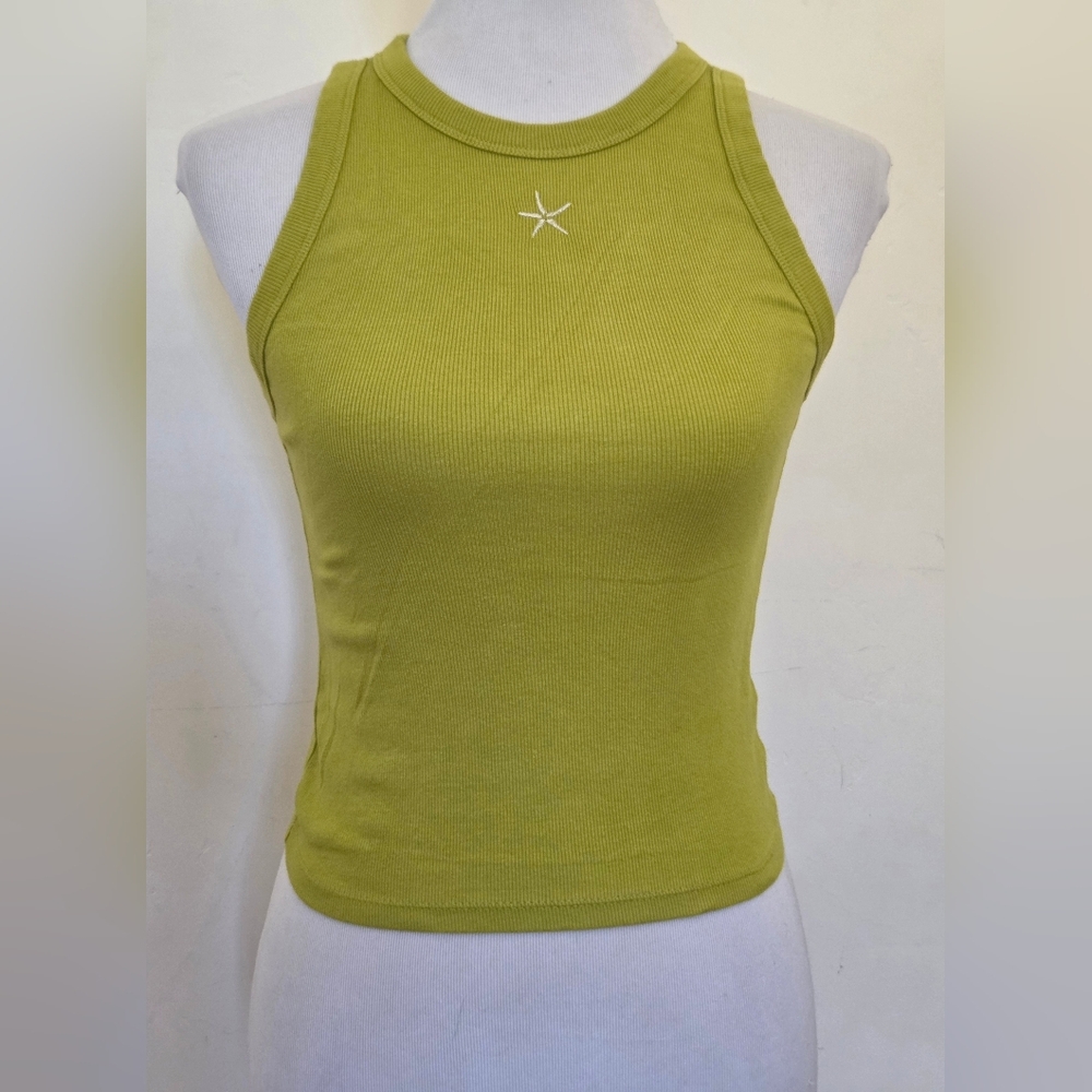 Na new day Olive Green Ribbed Tank Top